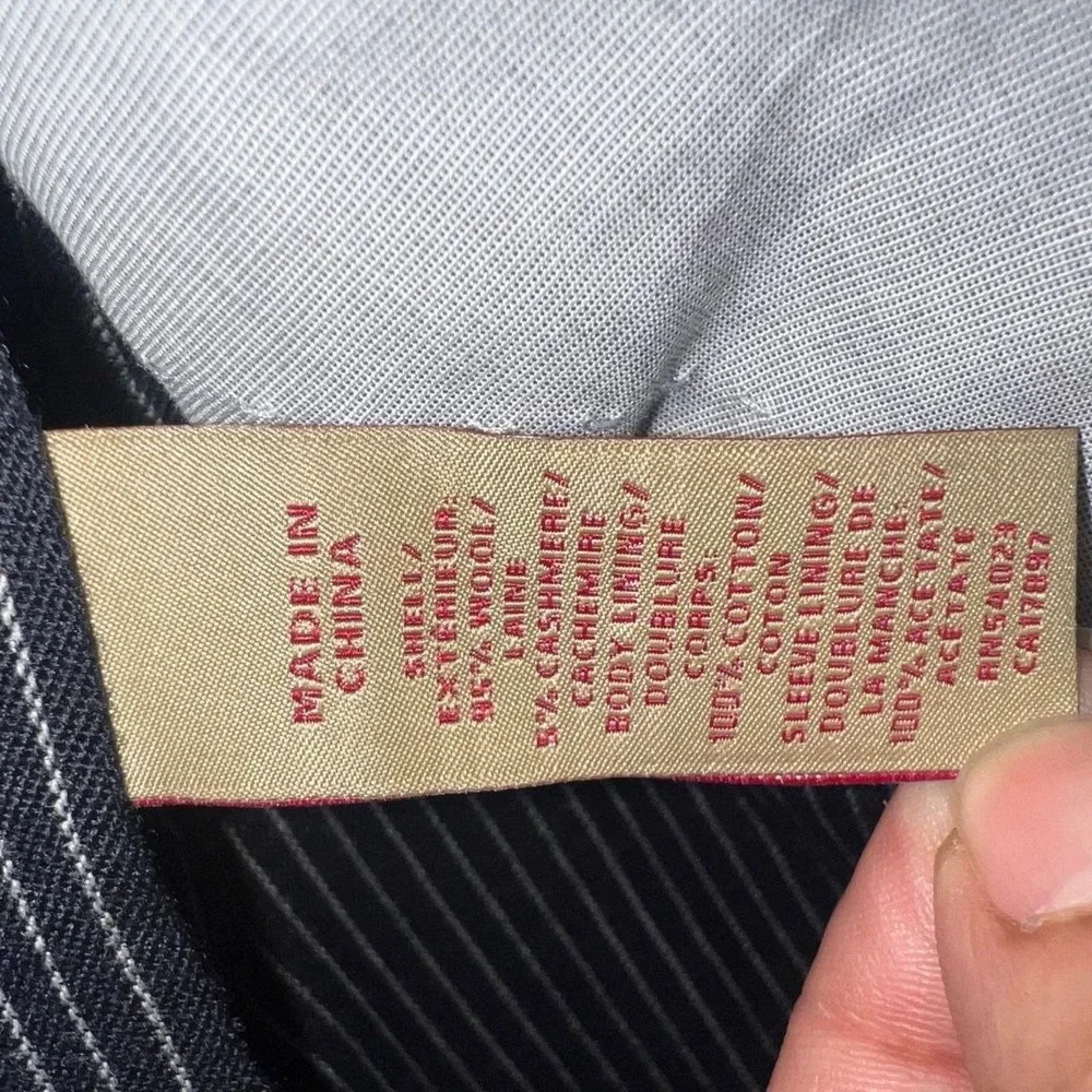 Banana Republic Heritage Blazer Mens 38S Blue Pinstripe‎ Wool Cashmer Blend Coat